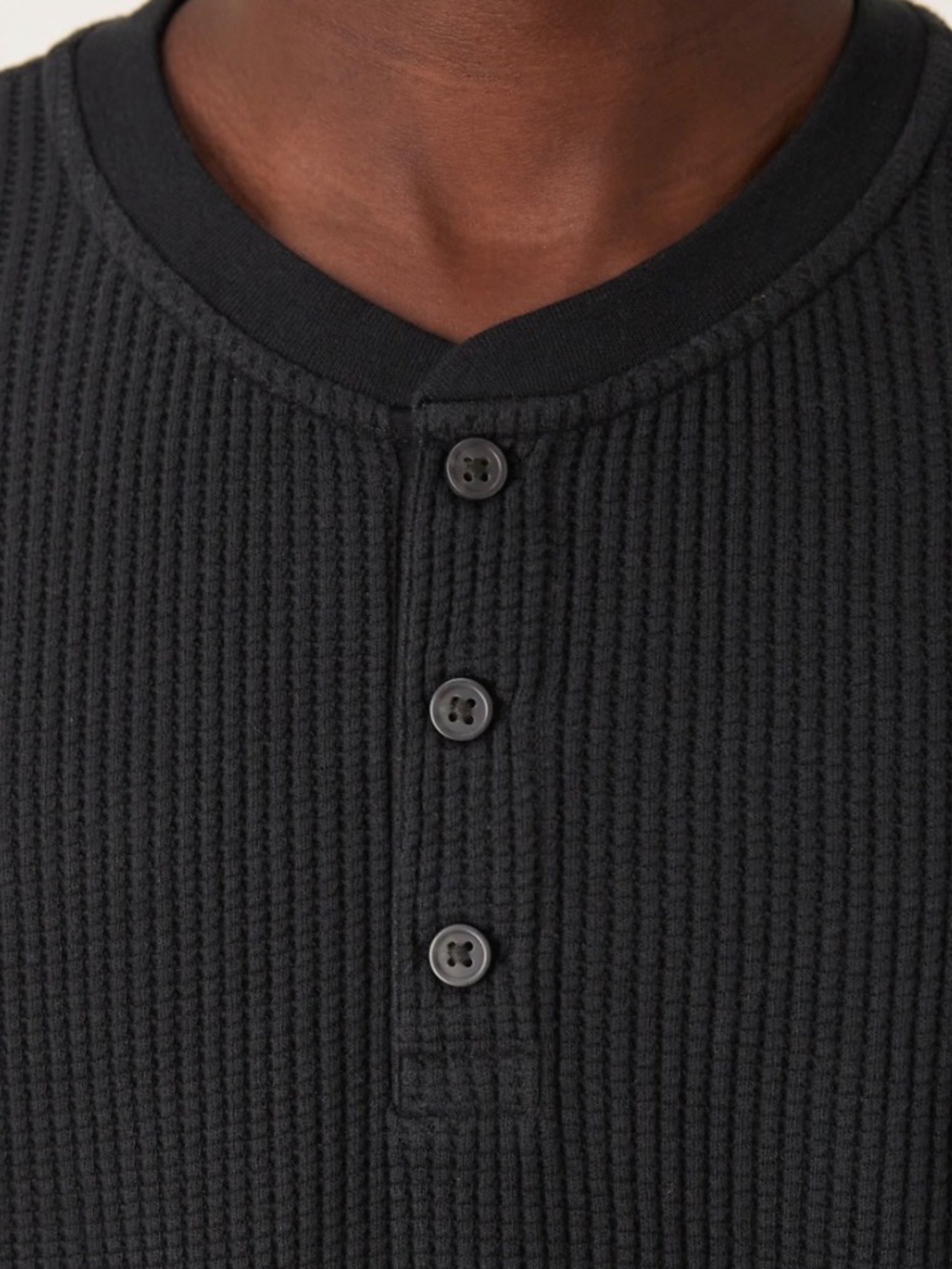 💐NWT💐 Abercrombie & Fitch long sleeve waffle texture Henley top - size XL - Picture 3 of 9